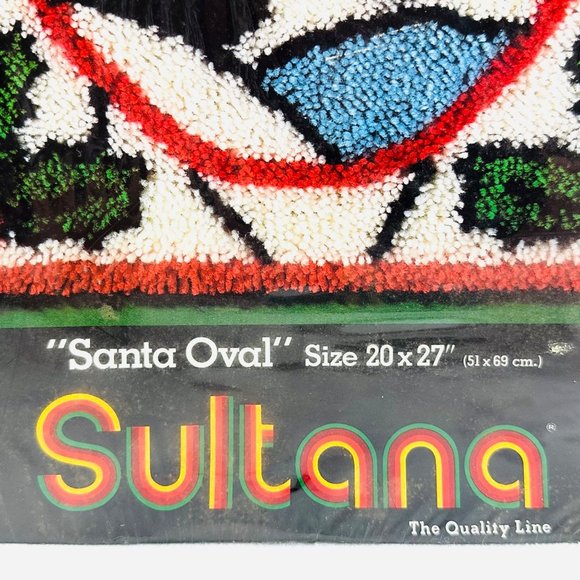 Vintage Sultana Latch Hook Rug Kit - "Santa Oval" 20" x 27" - New - Picture 3 of 9